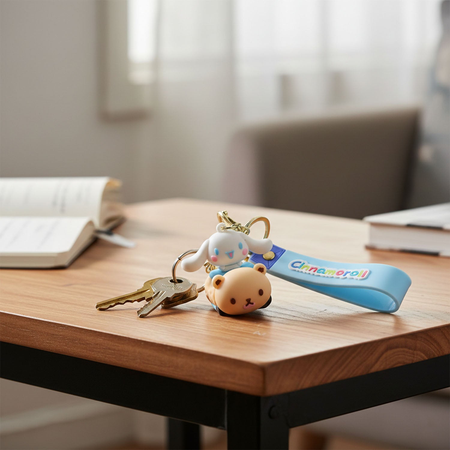 Cute Cartoon Dog Character Silicone Keychain (1 Pc)