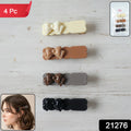 Elegant Bow Design Hair Clips Set (4 Pc)
