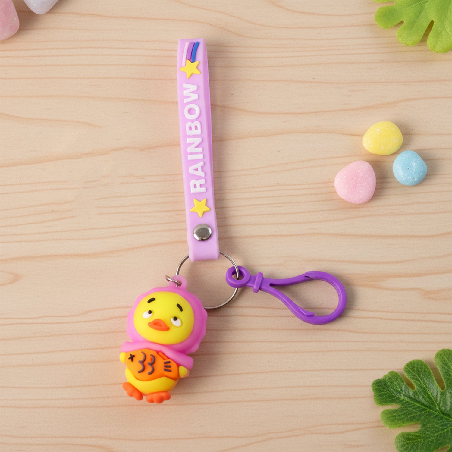 Cute Cartoon Duck Keychain (1 Pc)