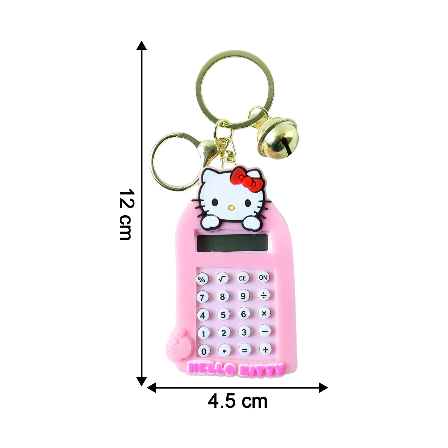 Cute Cartoon Cat Calculator Keychain With Mini Digital Display (1 Pc)