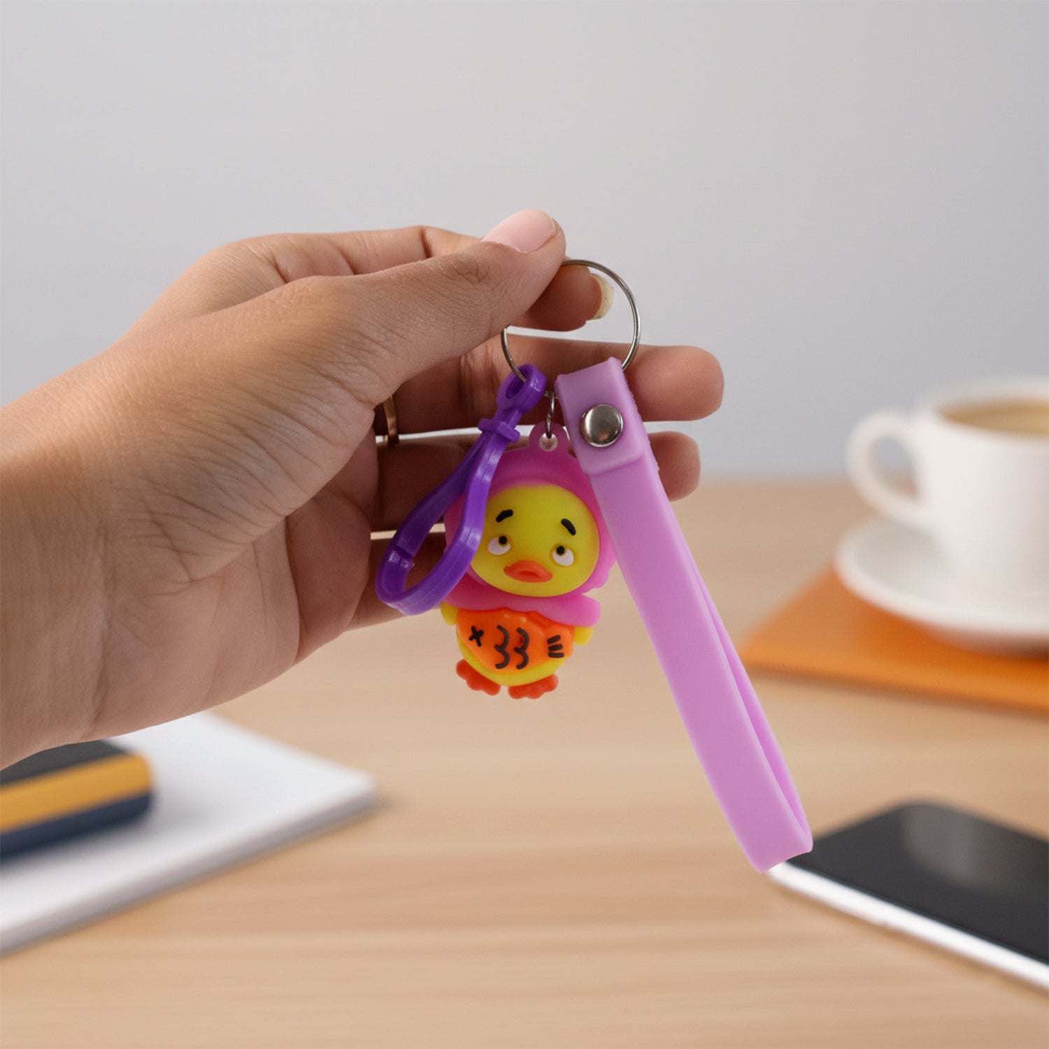 Cute Cartoon Duck Keychain (1 Pc)