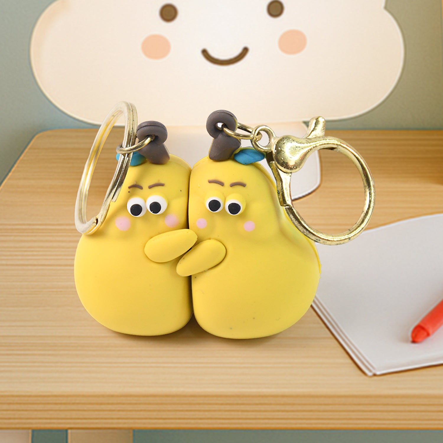 2-in-1 Cute Cartoon Couple Keychain