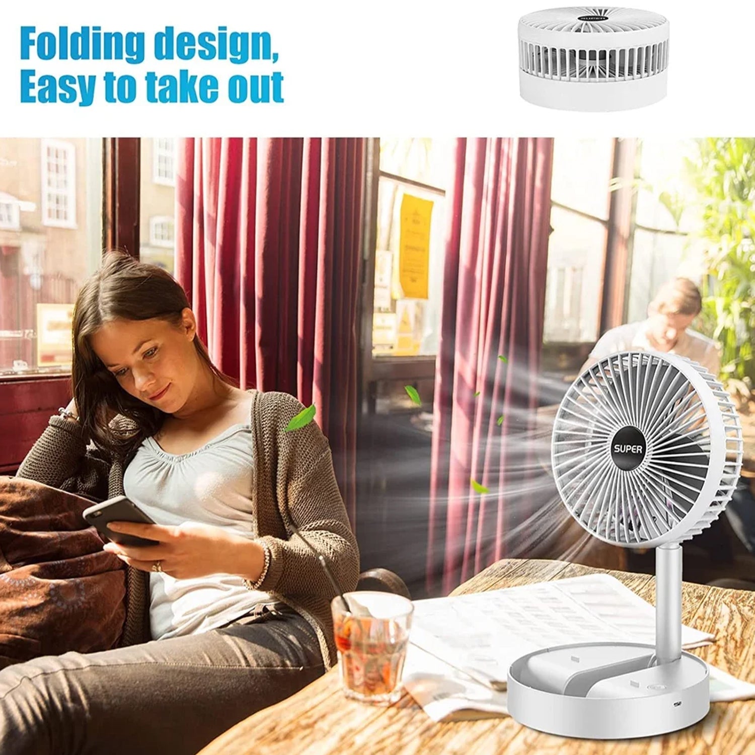 Portable Foldable Table Fan (1 Pc)