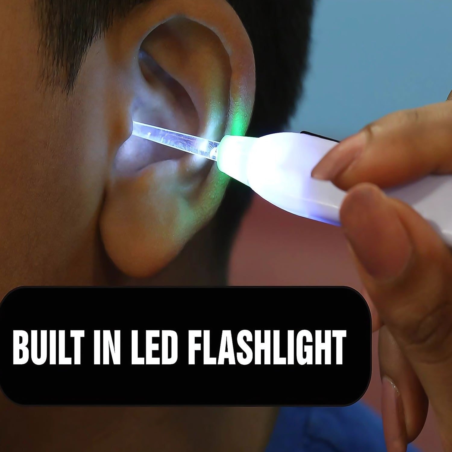 Pink Led Flashlight Earpick With Tweezer (1 Pc)