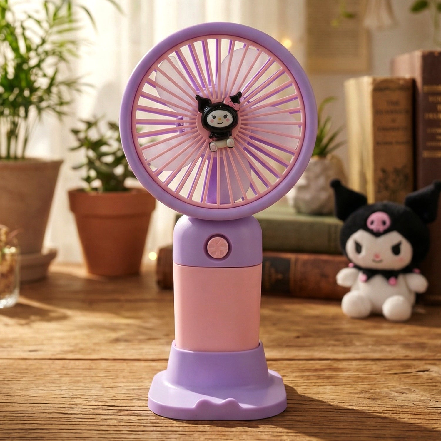 Cute Usb Rechargeable Mini Desktop Fan With Stand For Office  Home