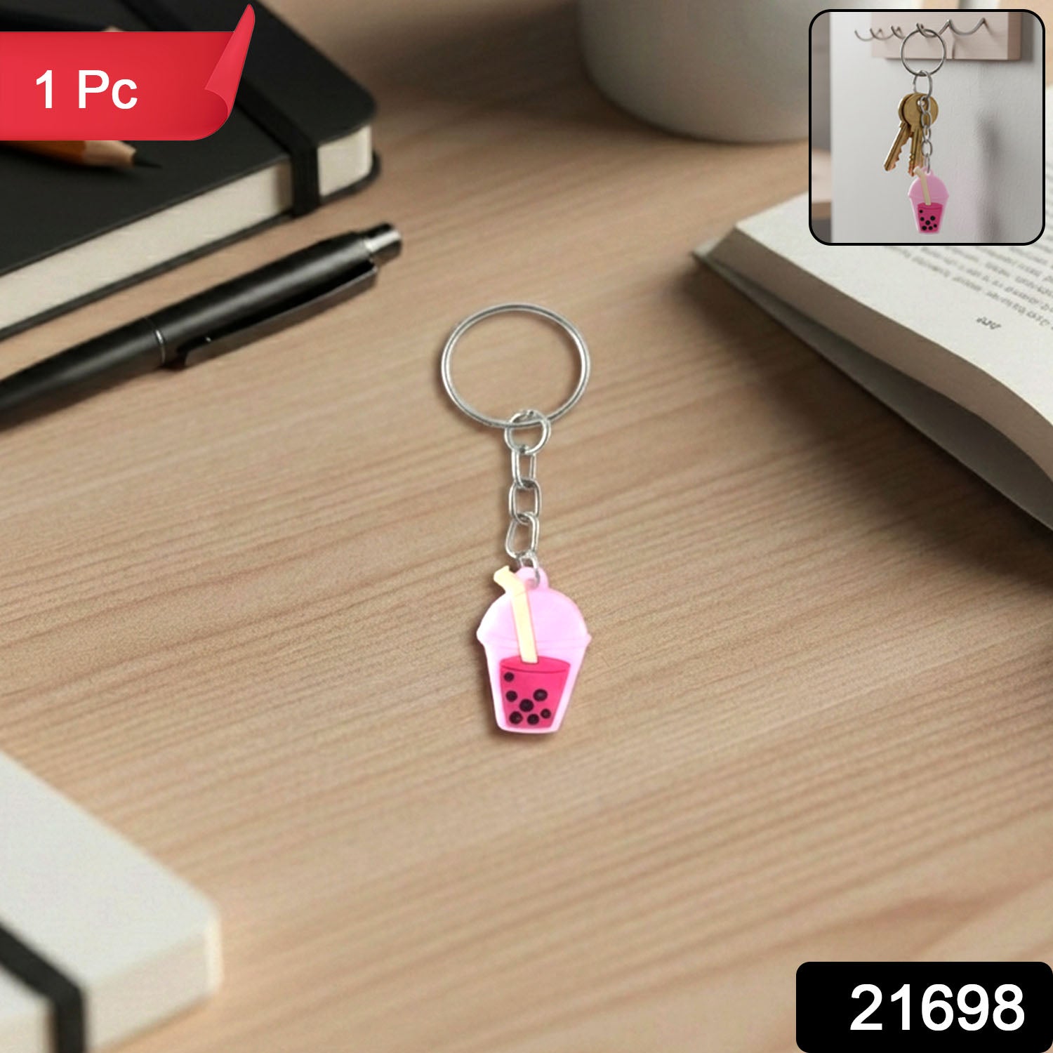 Cute Bubble Tea Cartoon Keychain (1 Pc)
