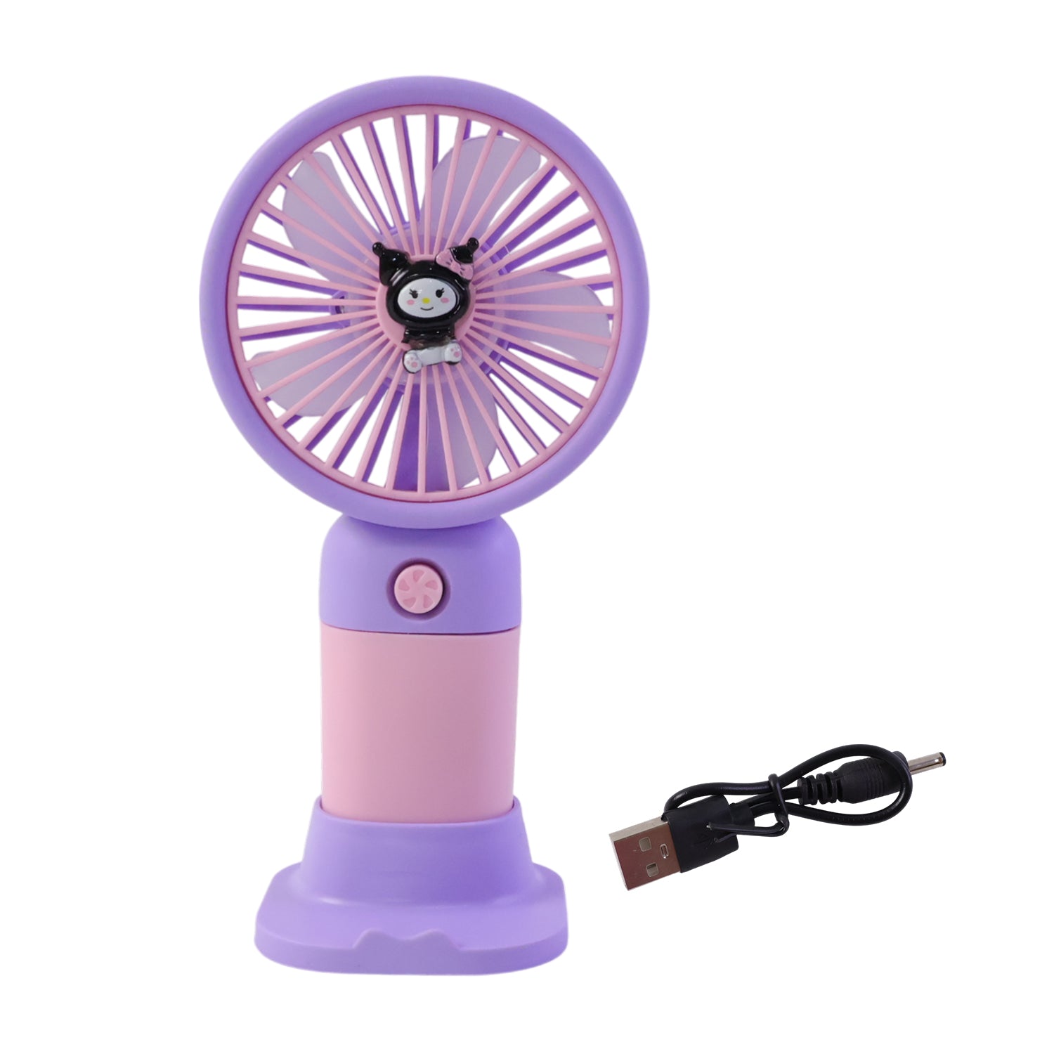 Cute Usb Rechargeable Mini Desktop Fan With Stand For Office  Home