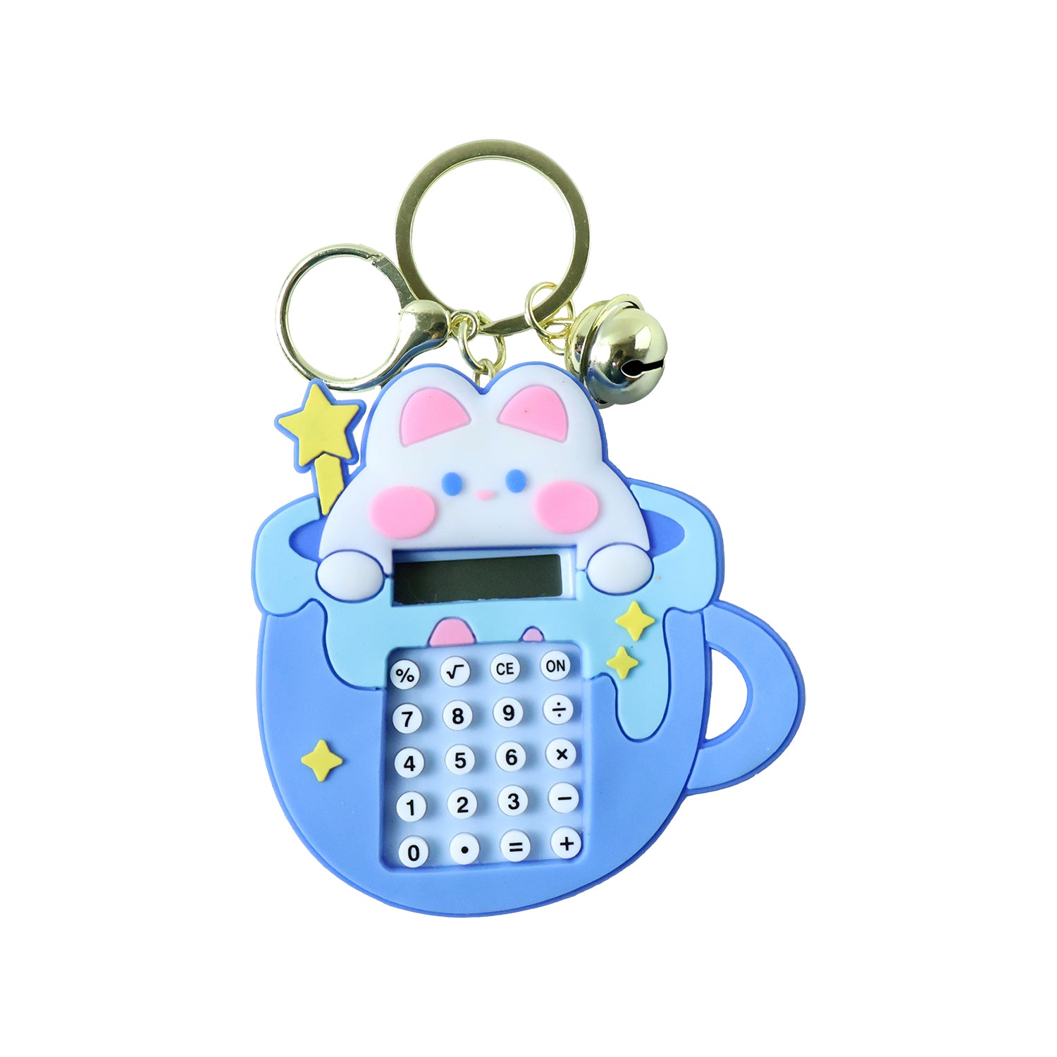 Cute Cartoon Bunny Calculator Keychain With Mini Digital Display (1 Pc)